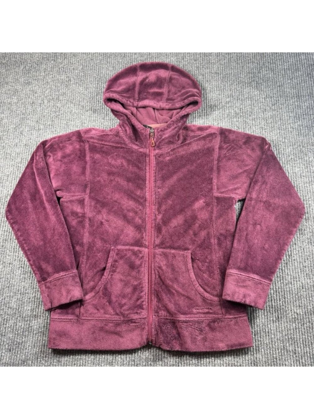 Patagonia Plush Synchilla Hoody Jacket Womens Large Magenta Full Zip Fleece Hood